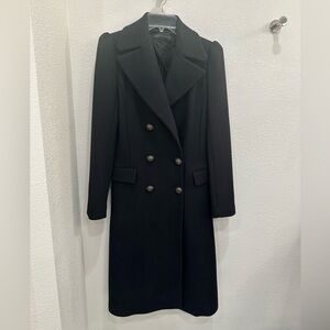 Zara Elegant Black Double-Breasted Women's Coat